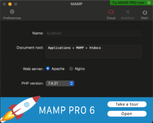 MAMPコントロールパネル